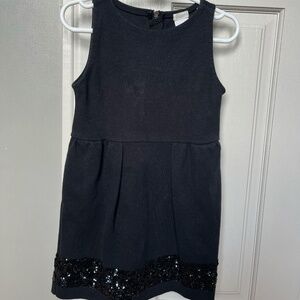 Crew Cuts girls black sleeveless sequin dress size 4